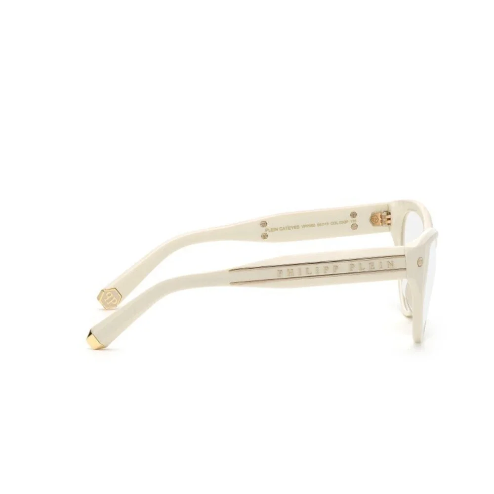 NWT PHILIPP PLEIN VPP052M 03GF Shiny Cream Eyeglasses